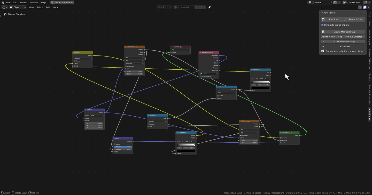 Recorded Blender Full Sort tutorial on Shader Nodes