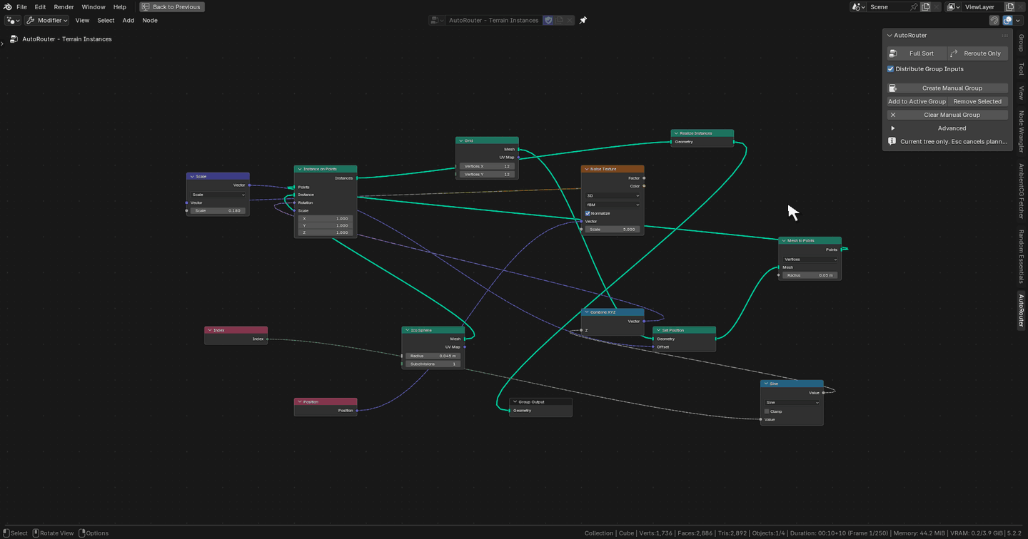 Recorded Blender Full Sort tutorial on Geometry Nodes