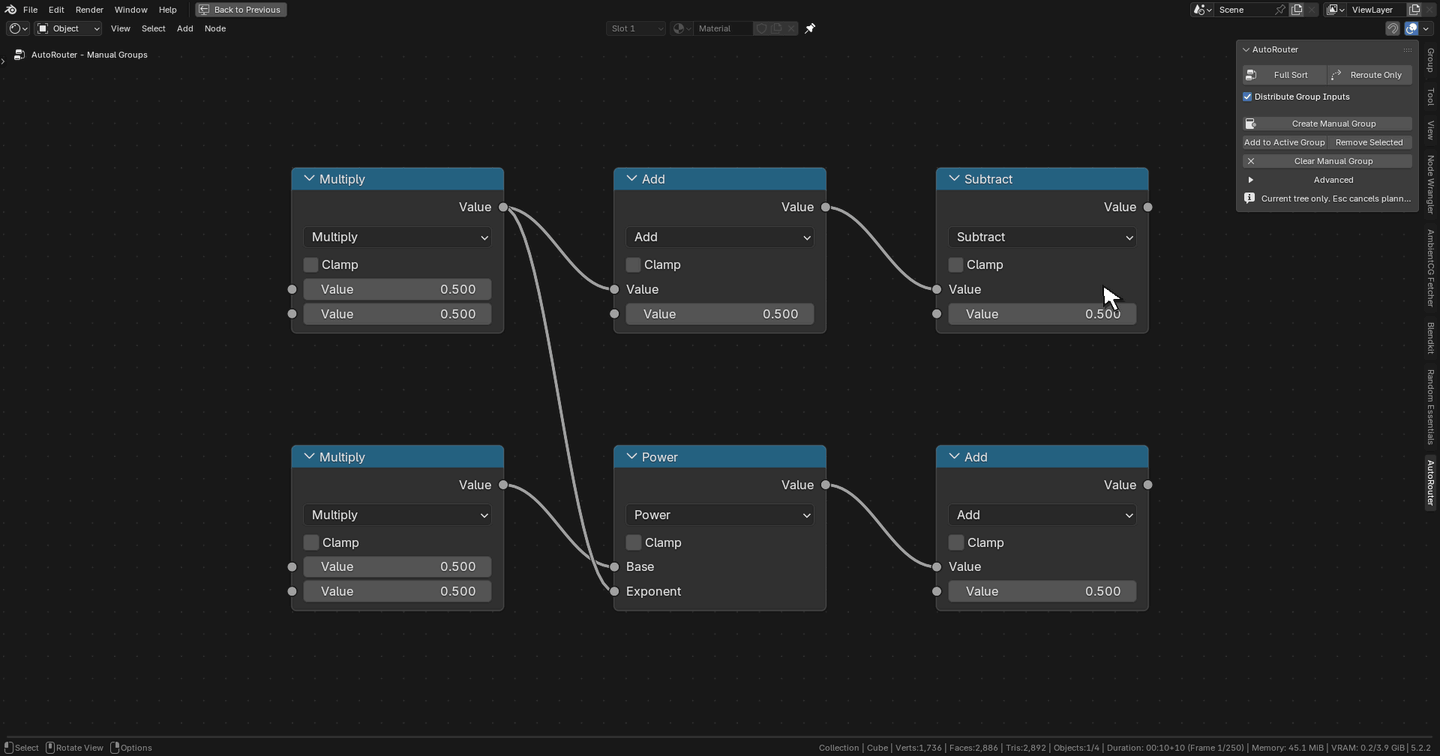 Opening the Advanced routing controls sub-panel in Auto Router