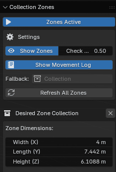 Clicking the X button next to a collection name to delete its zone