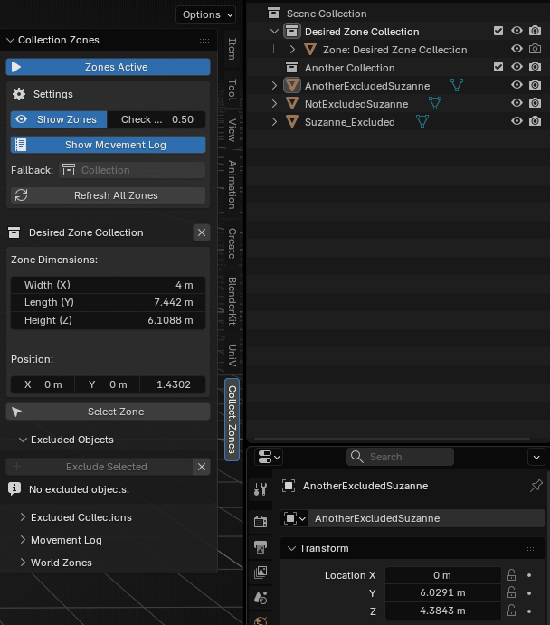 Selecting objects in the viewport then clicking Exclude Selected to add them to the exclusion list