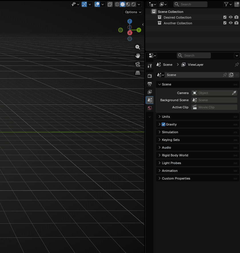 Opening the N-panel sidebar in Blender and selecting the Collect. Zones tab