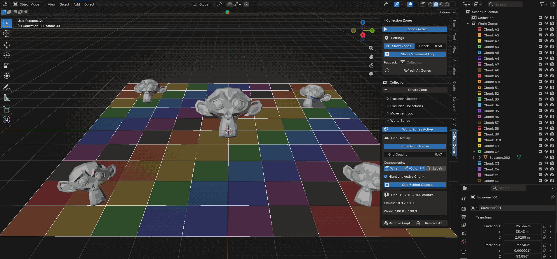 Clicking Remove Empty Chunks to delete chunk collections that contain no objects