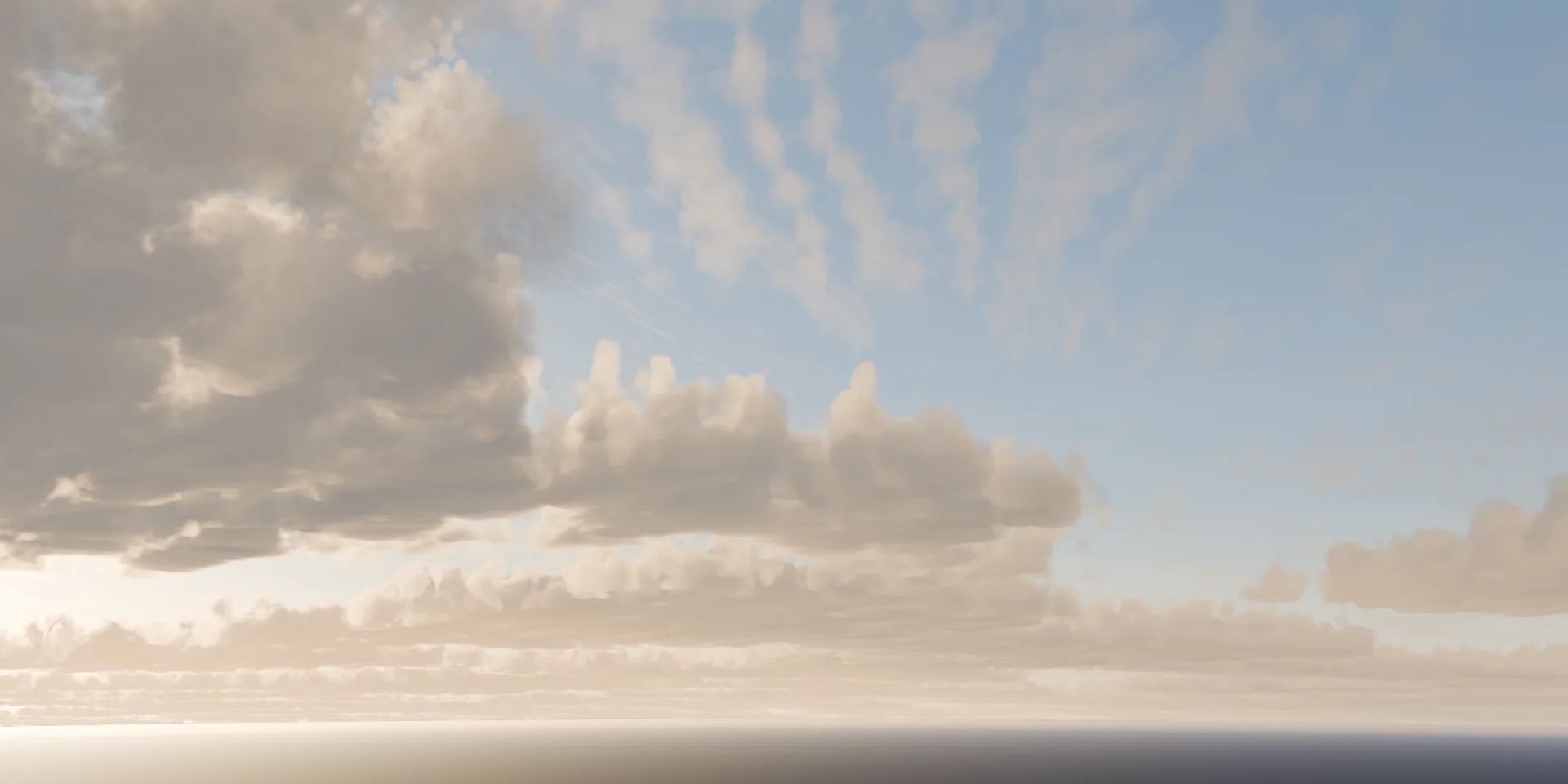 The same cumulus with Cloud Detail at 1.5: crisp, billowing edges