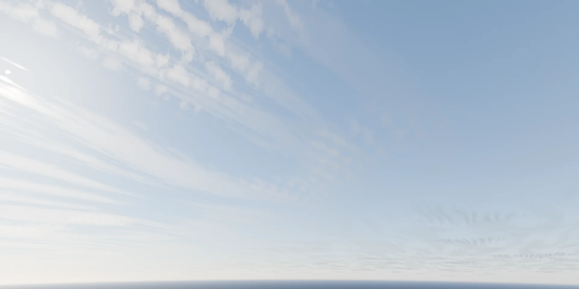 High Wisps preset: thin cirrus streaks across a bright blue sky