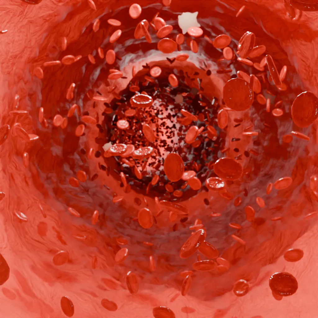 Blood Flow — Animated — A procedural vessel scene with blood-cell motion and adjustable BPM-driven flow.