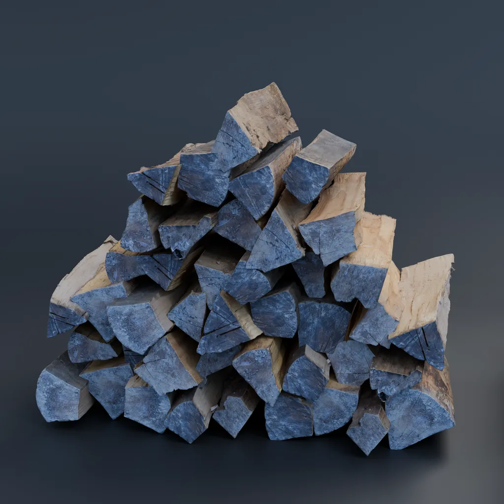 Firewood Stack Generator — Tightly packed procedural log piles with taper and crown controls.