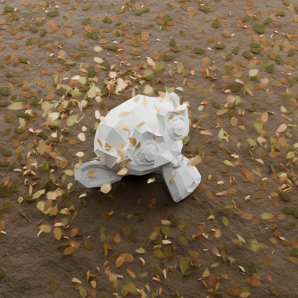 Leaf Scatter & Wind System — Scanned leaves with scattering, gusts, vortex motion, and collision controls.