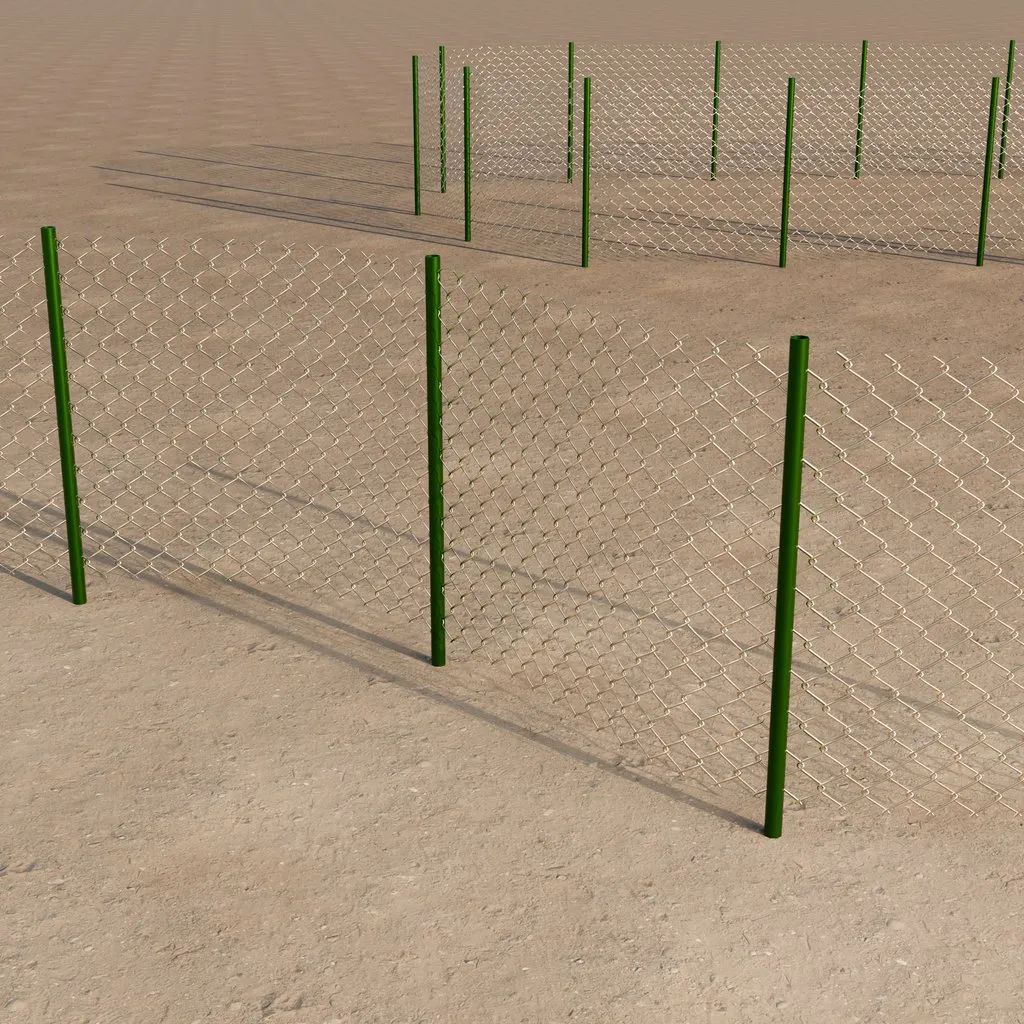Simple Chain Link Fence Generator — A lightweight fence system with baked wire detail, editable curves, and pole controls.